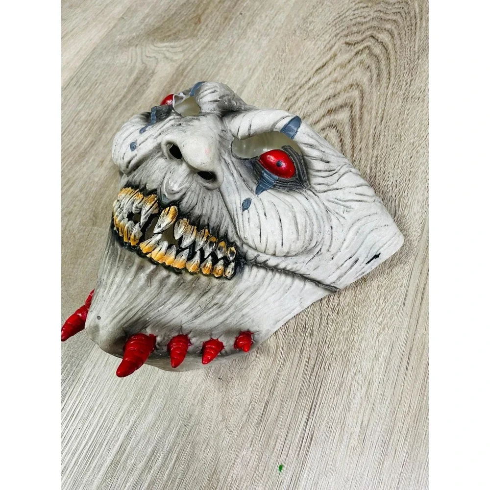 Scary Evil Clown Halloween Mask Adult Horror Costume Cosplay Prop White Red